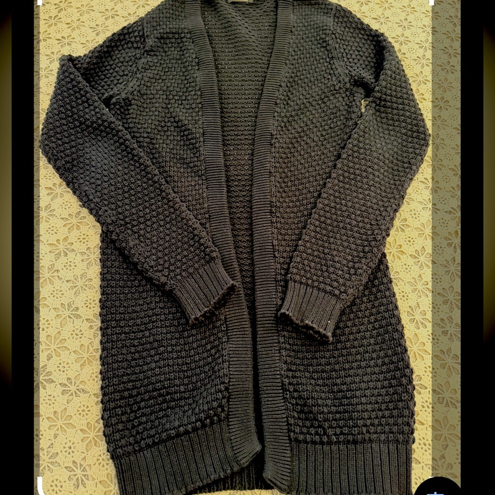 Pre loved Zara Cardigan for Man S 
Black Chunky Knit Open Cardigan